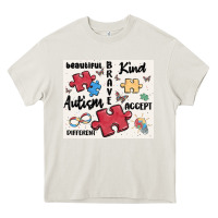 Cream autism Heavy Core Tee - MaliasSmallBusiness