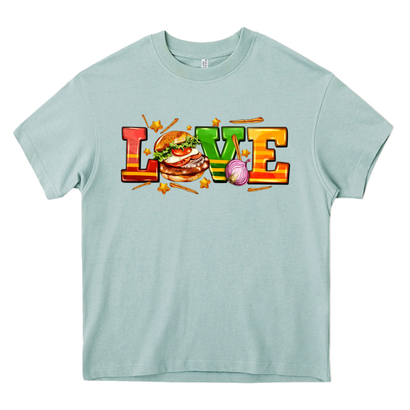 Love With Hamburger Heavy Core Tee by AdoDesignShop | Teevron