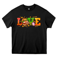 Black love with hamburger Heavy Core Tee - AdoDesignShop