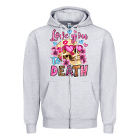 Heather Grey love you to death olivia Zipper Hoodie - OliviaCreatesArt
