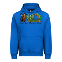 Cobalt Peace Love Chameleon Lizard Urban Hoodie - LillyAllenDesigns