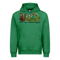Emerald Peace Love Chameleon Lizard Urban Hoodie - LillyAllenDesigns