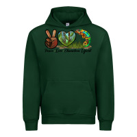 Forest Green Peace Love Chameleon Lizard Urban Hoodie - LillyAllenDesigns