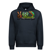 Navy Peace Love Chameleon Lizard Urban Hoodie - LillyAllenDesigns
