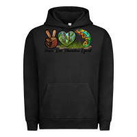 Pigment Black Peace Love Chameleon Lizard Urban Hoodie - LillyAllenDesigns