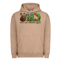 Pigment Burro Peace Love Chameleon Lizard Urban Hoodie - LillyAllenDesigns