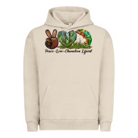 Peace Love Chameleon Lizard Urban Hoodie | Teevron