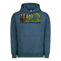 Pigment Midnight Navy Peace Love Chameleon Lizard Urban Hoodie - LillyAllenDesigns