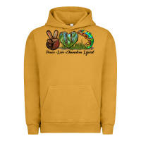 Pigment Peanut Butter Peace Love Chameleon Lizard Urban Hoodie - LillyAllenDesigns