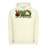 Pigment Pistachio Peace Love Chameleon Lizard Urban Hoodie - LillyAllenDesigns
