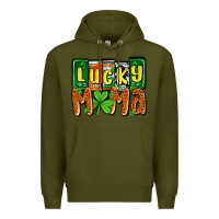 Army Green St. Patrick's lucky mama Premium Hoodie - OliviaCreatesArt