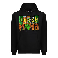Black St. Patrick's lucky mama Premium Hoodie - OliviaCreatesArt