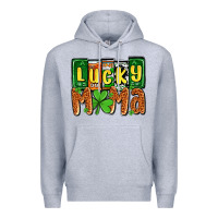 Heather Grey St. Patrick's lucky mama Premium Hoodie - OliviaCreatesArt