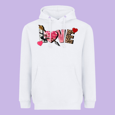Love Valentine's Day Heavyweight Hoodie Designed By Fadigitalartstudio