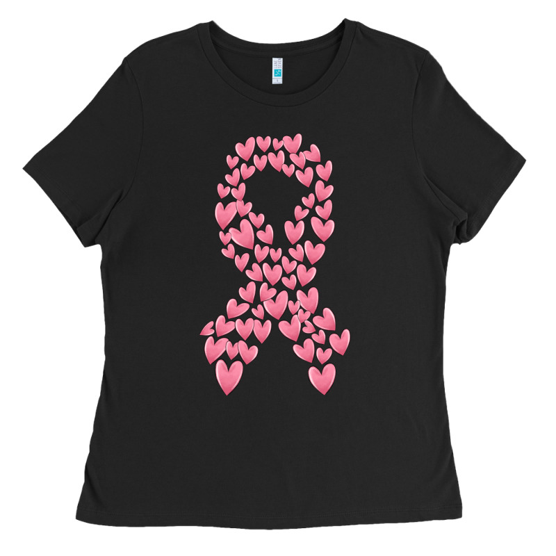 Breast Cancer Ribbon Ladies Tee by MaliasSmallBusiness | Teevron