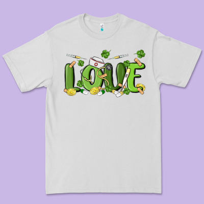 St Patricks Love Nurse Premium Tee Designed By Maliassmallbusiness