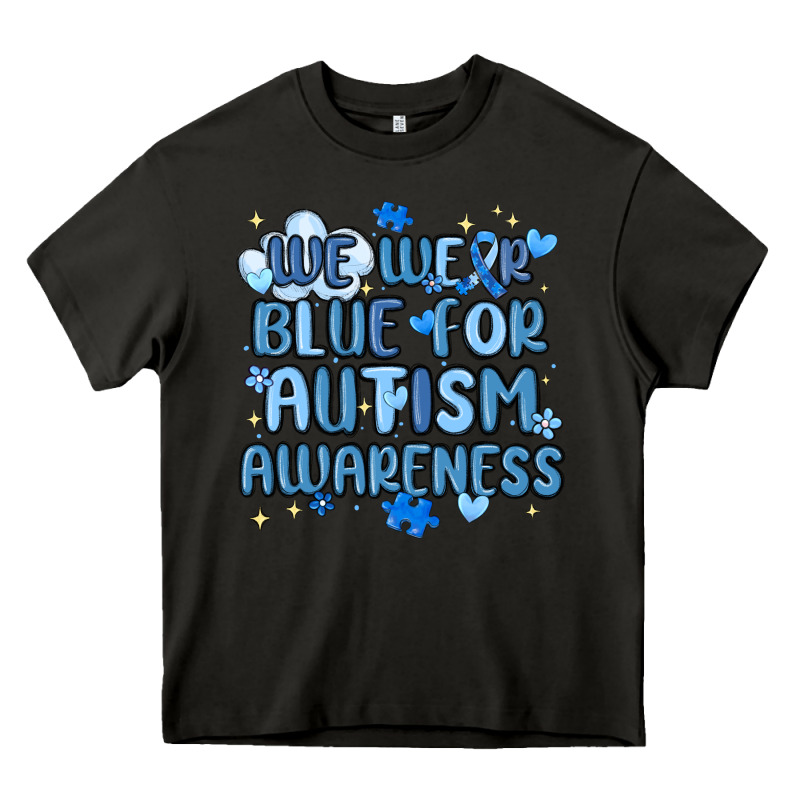 We Wear Blue For Autism Awareness Heavy Core Tee by MaliasSmallBusiness | Teevron