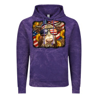 Cloud Purple Western 4th Of July Cow Background Vintage Hoodie - LillyAllenDesigns