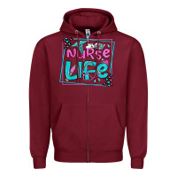 Burgundy nurse life olivia  (1) Zipper Hoodie - OliviaCreatesArt