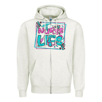Oatmeal Heather nurse life olivia  (1) Zipper Hoodie - OliviaCreatesArt