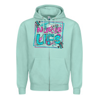 Seafoam nurse life olivia  (1) Zipper Hoodie - OliviaCreatesArt