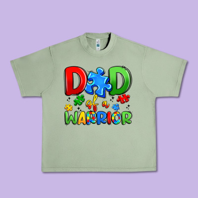 Dad Of A Warrior Urban Heavy Tee Designed By Artiststas