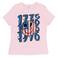 Bubblegum Pink 1776 Ladies Tee - MaliasSmallBusiness