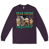 Plum dead inside but caffeinated skeleton coffee cups Long Sleeve Tee - Jasminsmagicworld