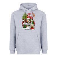 Heather Grey christmas gnome truck Heavyweight Hoodie - BundleAndBundleShop