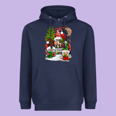 Christmas Gnome Truck Heavyweight Hoodie Designed By Bundleandbundleshop