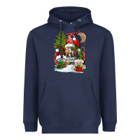 Navy christmas gnome truck Heavyweight Hoodie - BundleAndBundleShop