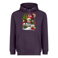 Plum christmas gnome truck Heavyweight Hoodie - BundleAndBundleShop