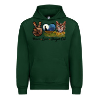 Foreset Green Peace Love Bengal Cat Head Urban Hoodie - LillyAllenDesigns