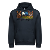 Navy Peace Love Bengal Cat Head Urban Hoodie - LillyAllenDesigns