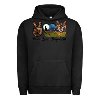 Pigment Black Peace Love Bengal Cat Head Urban Hoodie - LillyAllenDesigns