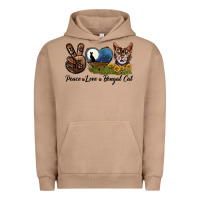 Pigment Burro Peace Love Bengal Cat Head Urban Hoodie - LillyAllenDesigns