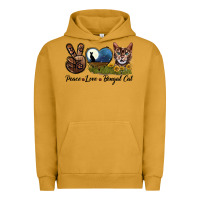 Pigment Peanut Butter Peace Love Bengal Cat Head Urban Hoodie - LillyAllenDesigns