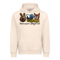 Sandshell Peace Love Bengal Cat Head Urban Hoodie - LillyAllenDesigns