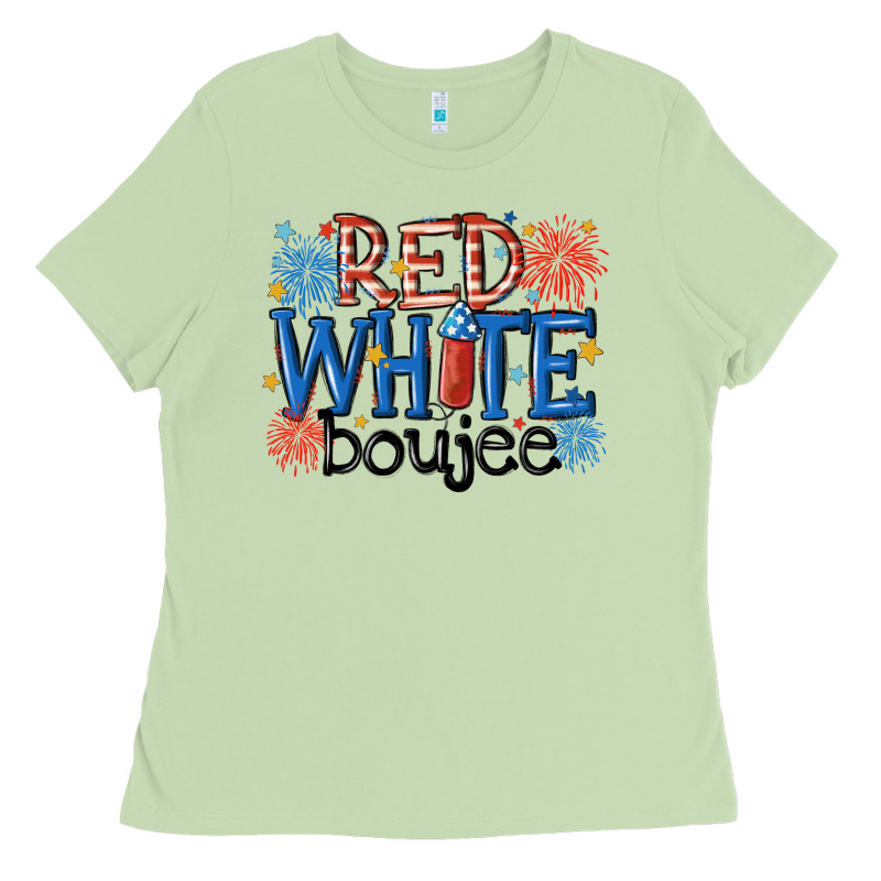 Red White Boujee Ladies Tee by MaliasSmallBusiness | Teevron