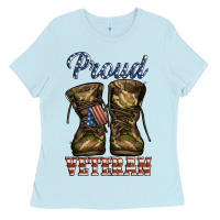 Baby Blue proud veteran camo shoes Ladies Tee - Jasminsmagicworld