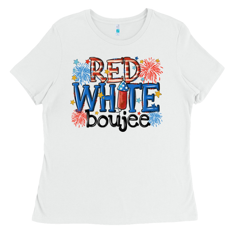 Red White Boujee Ladies Tee by MaliasSmallBusiness | Teevron