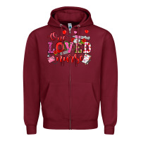 Burgundy one loved nurse valentine's day Zipper Hoodie - OliviaCreatesArt