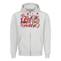 Dove Grey one loved nurse valentine's day Zipper Hoodie - OliviaCreatesArt