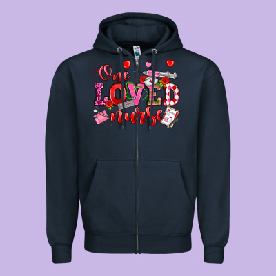 One Loved Nurse Valentine's Day Zipper Hoodie Designed By Oliviacreatesart