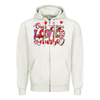 Oatmeal Heather one loved nurse valentine's day Zipper Hoodie - OliviaCreatesArt