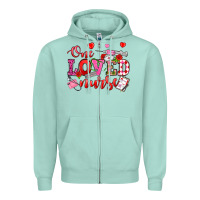 Seafoam one loved nurse valentine's day Zipper Hoodie - OliviaCreatesArt