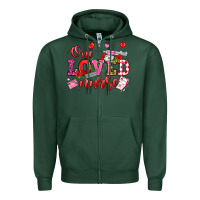 Sports Green one loved nurse valentine's day Zipper Hoodie - OliviaCreatesArt