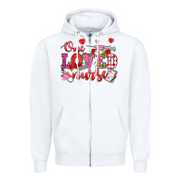 White one loved nurse valentine's day Zipper Hoodie - OliviaCreatesArt