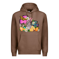 Chestnut Easter rabbits and cross Premium Hoodie - OliviaCreatesArt