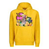Lemon Easter rabbits and cross Premium Hoodie - OliviaCreatesArt